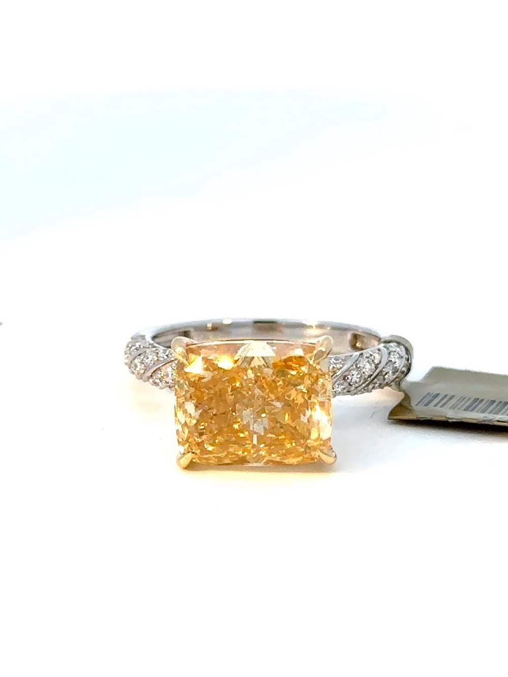 18k Fancy Vivid Yellow Diamond Radiant-Cut (East/West) Engagement Ring